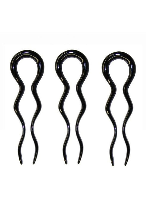 3 Franske hårnåle i sort